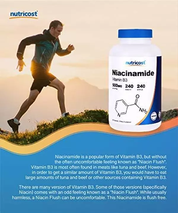 Salud y Equipamiento Médico - Nutricost Niacinamida (vitamina B3) 500 Mg, 240 Cápsulas - 3