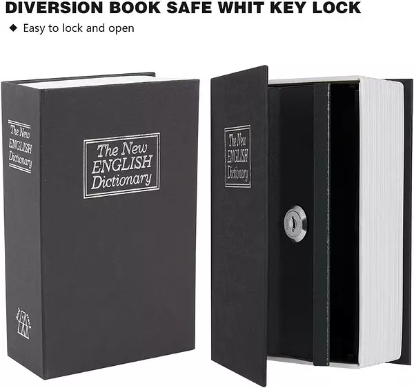 hobby y coleccion - Caja fuerte libro secreto con cerradura de llave, seguridad 4