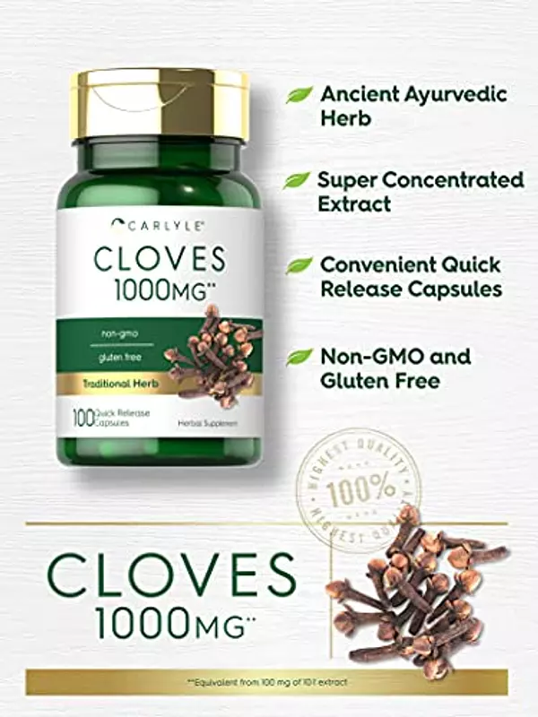 Salud y Equipamiento Médico - Suplemento De Clavo 1000mg 100cap Carlyle 4