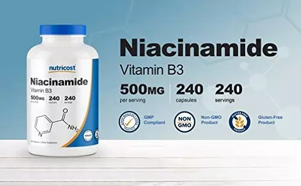 Salud y Equipamiento Médico - Nutricost Niacinamida (vitamina B3) 500 Mg, 240 Cápsulas - 4
