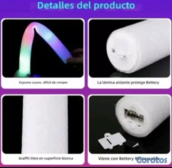hobby y coleccion - palo espuma led fiesta hora loca 7