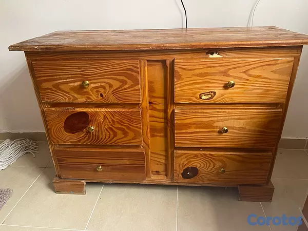 muebles y colchones - gavetero de madera en pino muy bueno 2