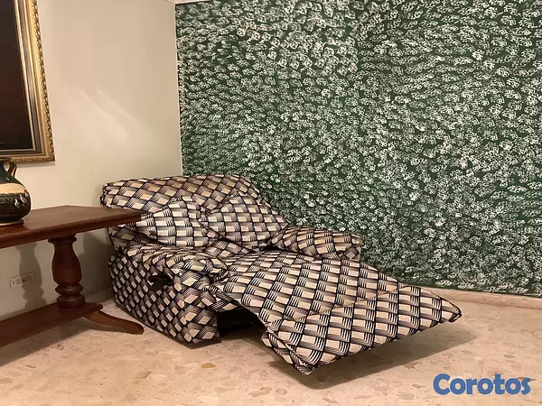 muebles y colchones - Sillón en tela con estampado blanco con negro 4