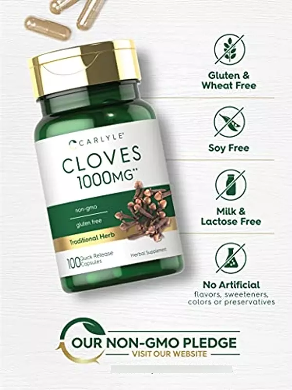 Salud y Equipamiento Médico - Suplemento De Clavo 1000mg 100cap Carlyle 5