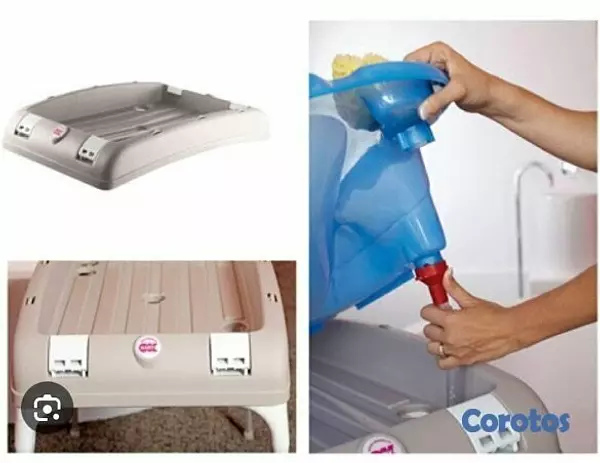 cuidado y nutricion - Vendo bañera con soporte para bañar Bebe marca Ok Baby precio negociable 7