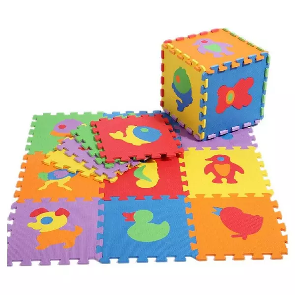 juguetes - Alfombra rompecabezas armable goma espuma foami goma eva 10 piezas bebe 2