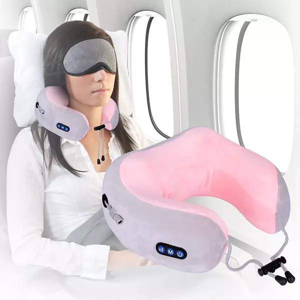 salud y belleza - Masajeador de cuello en forma de U almohada portátil recargable cuello 1