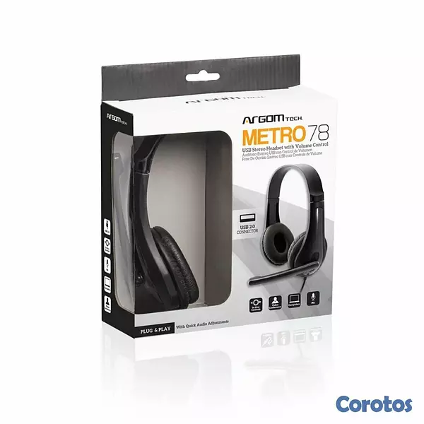 computadoras y laptops - AUDIFONO Y MICROFONO USB ARGOM ESPECIALMENTE PARA ESTUDIANTE ,LIVIANO  3