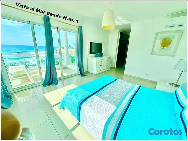 apartamentos - VENDO EXCLUSIVO APTO CON VISTA AL MAR DE 360 GRADOS EN BOCA CHICA, 2 HABS., 115  2
