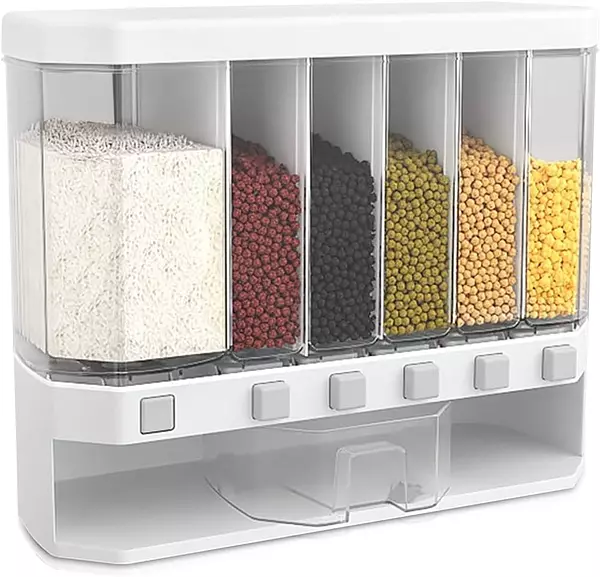 cocina - Dispensador Múltiple para Cereales, Granos y Legumbres, Organizador despensa 3