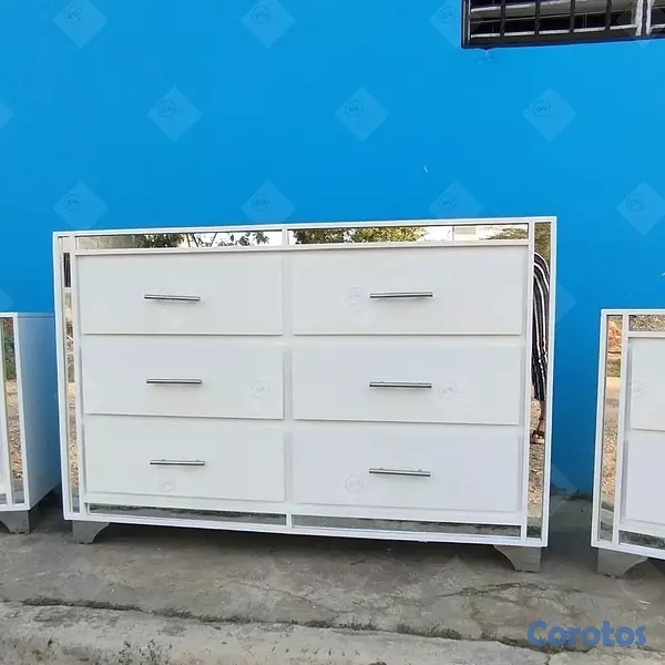 muebles y colchones - Gavetero de 6 gavetas blanco moderno  3