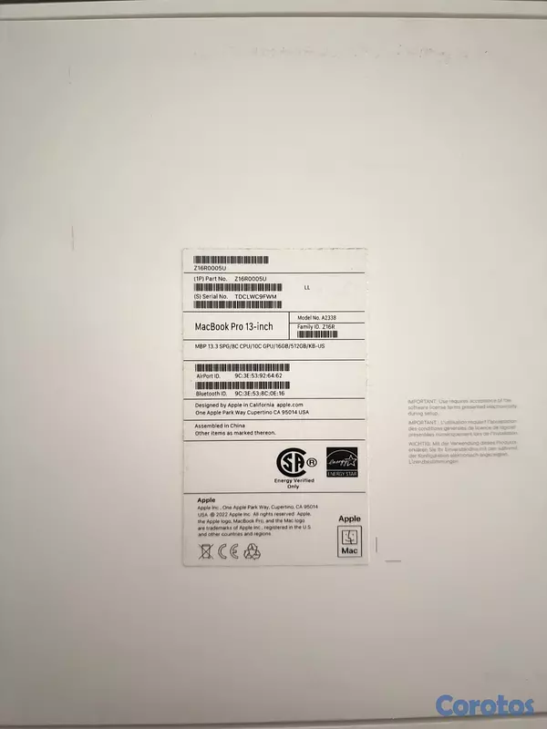 computadoras y laptops - Macbook Pro 2022 M2 (NEGOCIABLE) 4