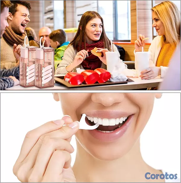 salud y belleza - Dispensador Limpiador De Dientes Portátil Con Hilo 3