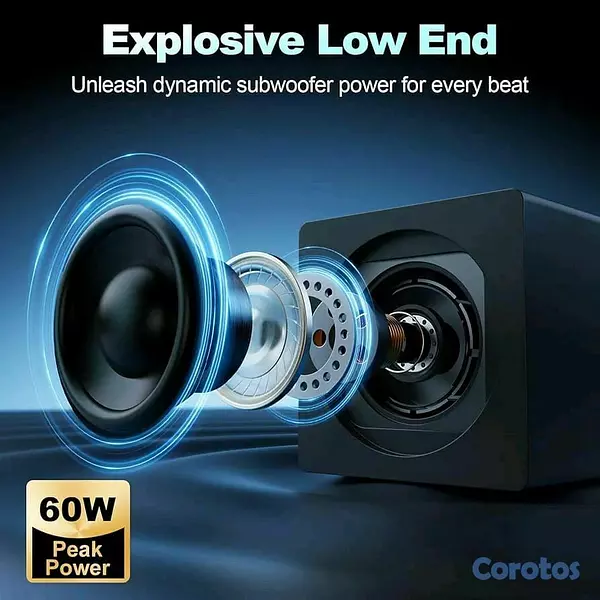 camaras y audio - 🔈 Nylavee Altavoces PC 2.1 con Subwoofer, 60W Potencia, Bluetooth 5.4, USB 🎧 2