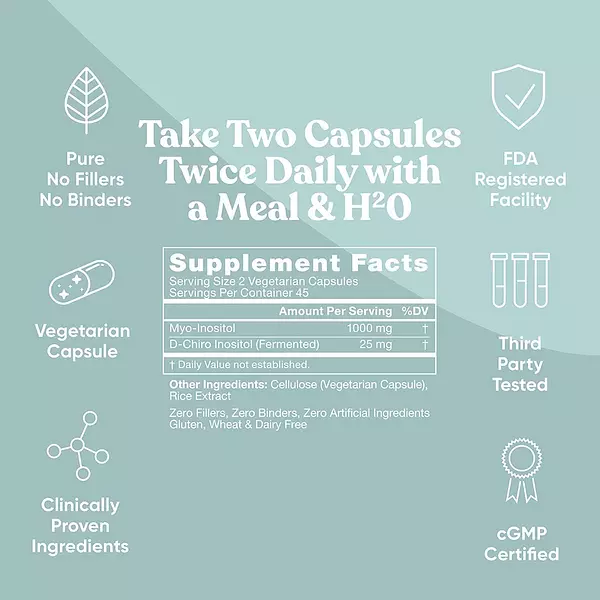 Salud y Equipamiento Médico - Myo Inositol Y D-chiro Inositol Fertilidad Ovarico 90 Cap 2