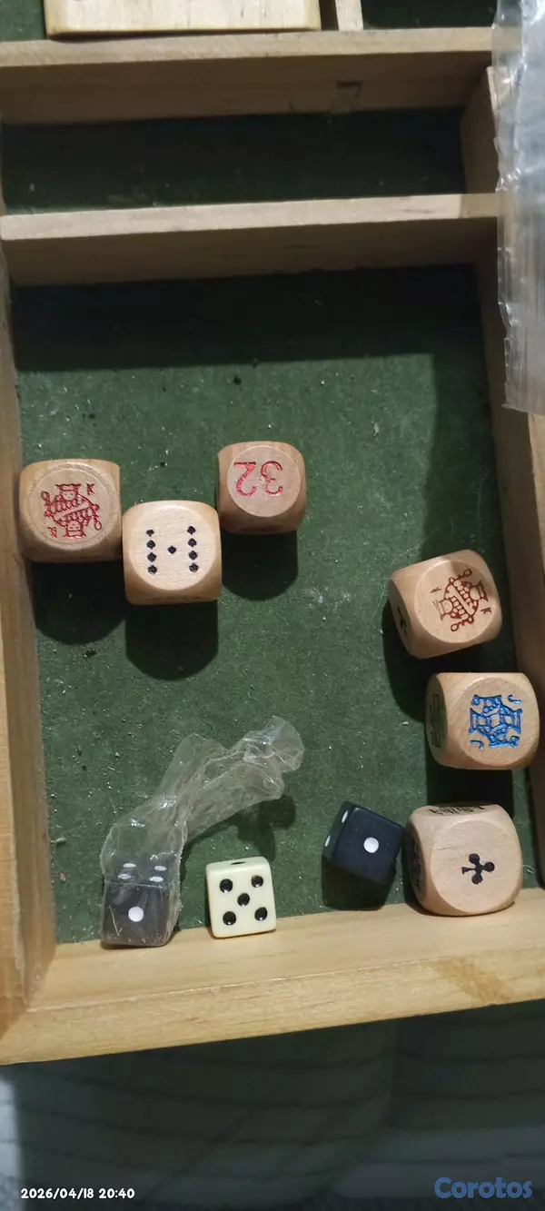 hobby y coleccion - Caja con juegos variados; Domino, poker, dados, walnut studiolo, damas y Ajedrez 4