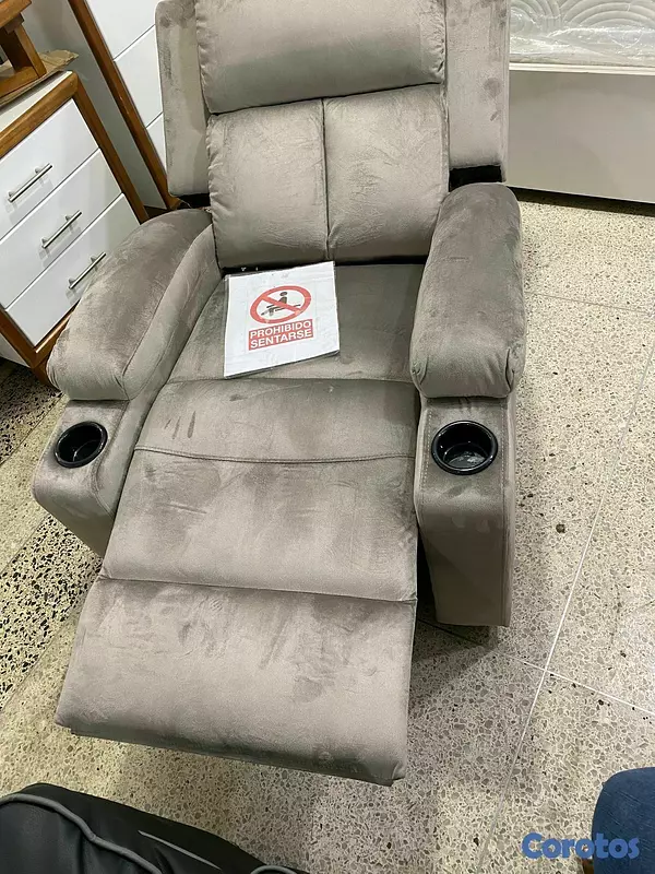 muebles y colchones - *SILLON RECLINABLE*
MODELO LV6141B-G
SOLO Color Negro 
 4