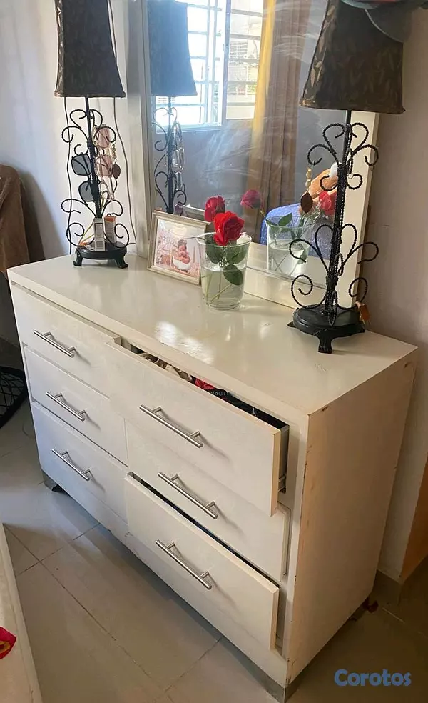 muebles y colchones - Base de cama 80x80, espaldar gabetero y baúl.  4