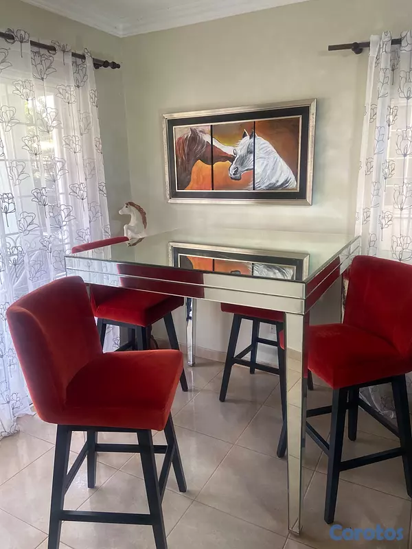 muebles y colchones - Comedor moderno tipo bar con acabado espejo y sill 6