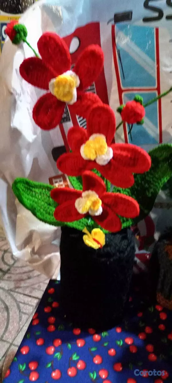 joyas, relojes y accesorios - FLORES TEJIDAS A MANO, BELLO DETALLE PARA REGLAR D 4
