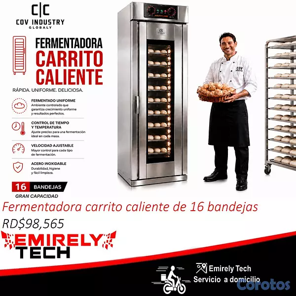 equipos profesionales - Fermentadora carrito caliente para alimentos para  1