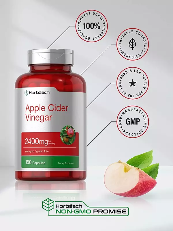 Salud y Equipamiento Médico - Capsulas De Vinagre De Sidra De Manzana | 2400mg | 200 Pastillas 5