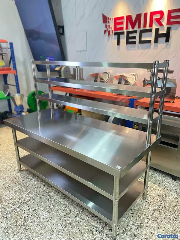 equipos profesionales - Mesa de trabajo de 3 niveles acero inoxidable 6