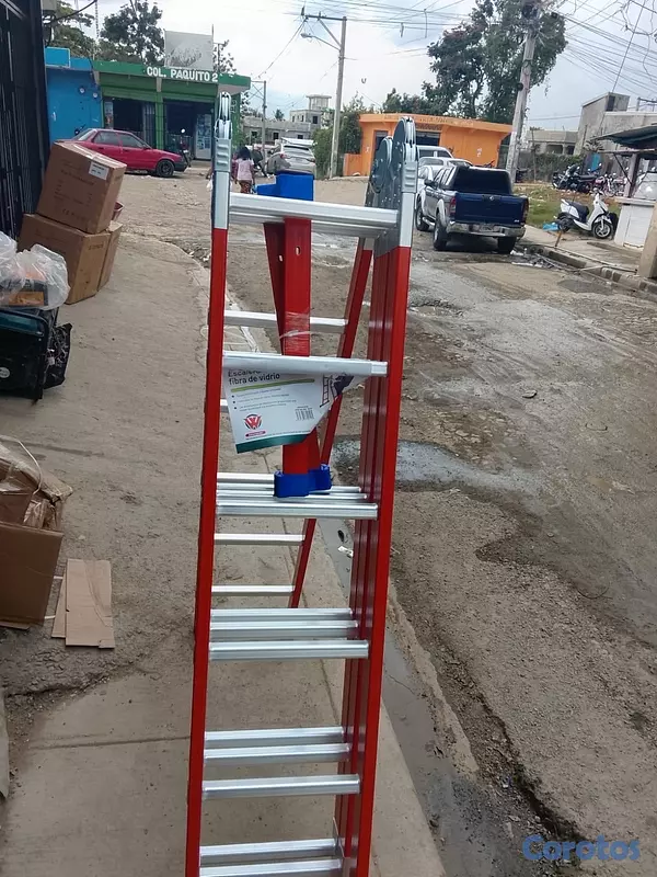 herramientas, jardines y exterior - Escalera de fibra de aluminio de 24 pies  2