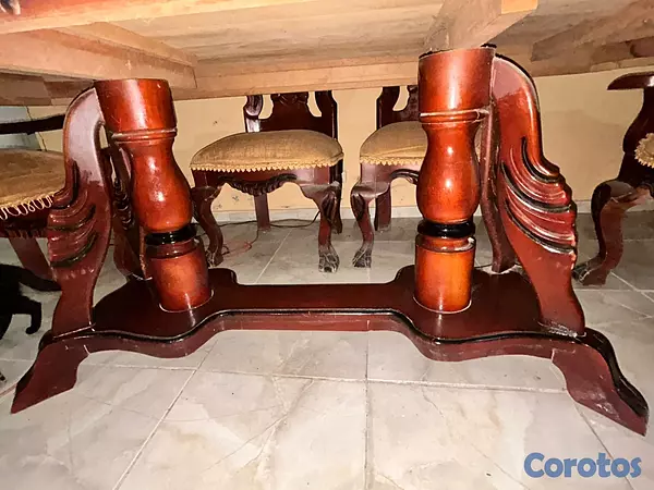muebles y colchones - Comedor en Caoba de 6 Sillas Grande 5
