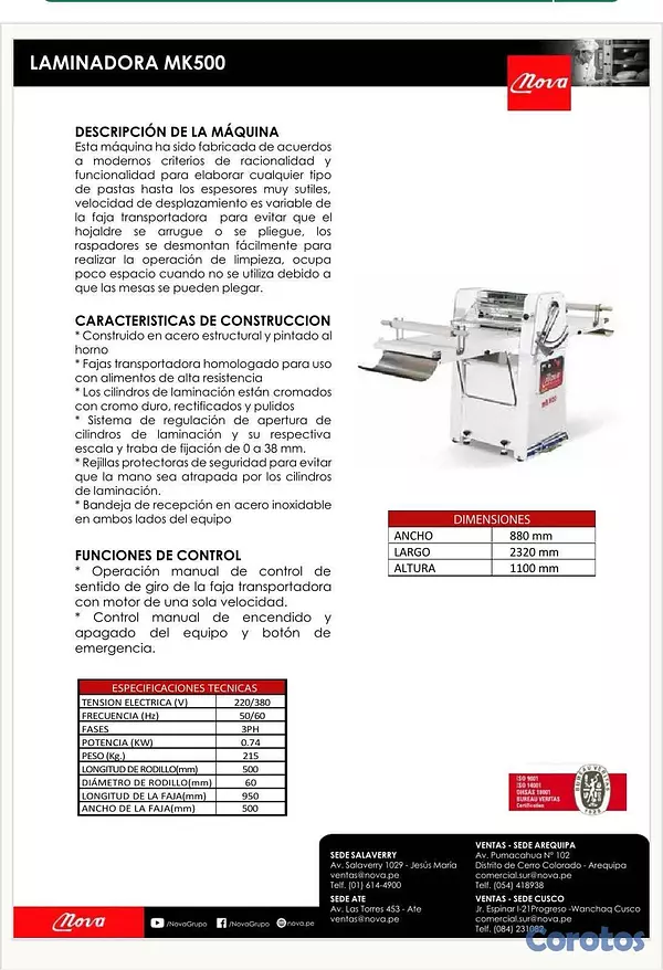 equipos profesionales - Laminadora Italiana Mac Pan MK 500 3