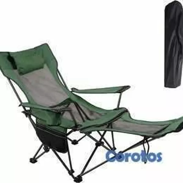 herramientas, jardines y exterior - Silla Plegable de Camping con Reposapiés – Portáti 1