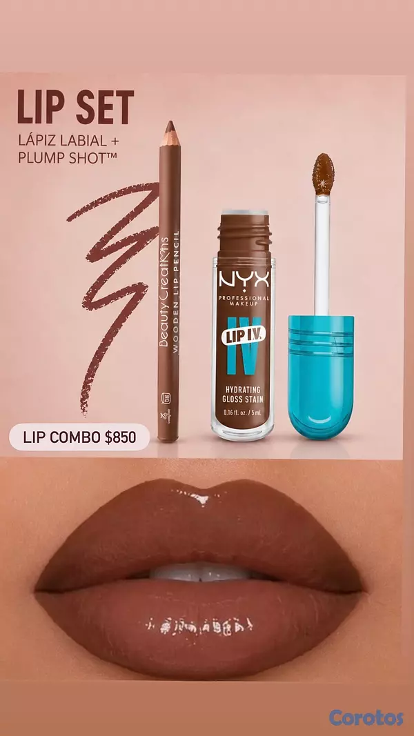 salud y belleza - lip combos incluye lapiz delineador de labios y labial 6