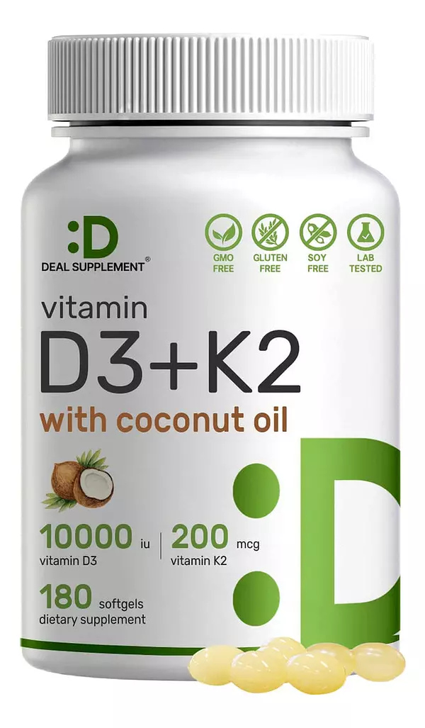 Salud y Equipamiento Médico - Vitamina D3 K2 10000 Ui Corazon Huesos Dientes 180 Capsulas 2