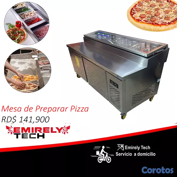 equipos profesionales - Mesa pantry para preparar pizza 1