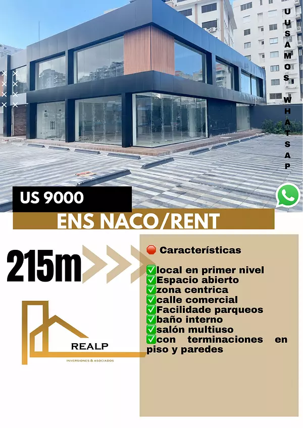 oficinas y locales comerciales - Alquiler local esquinero en Naco  1