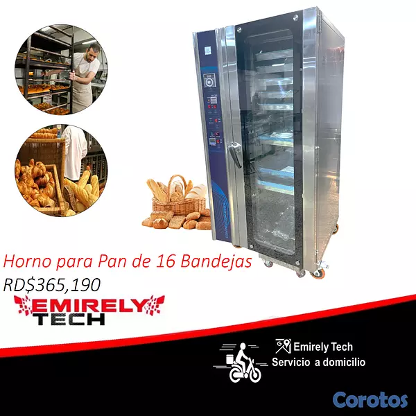 equipos profesionales - Horno para pan de 16 bandejas panaderia reposteria 1