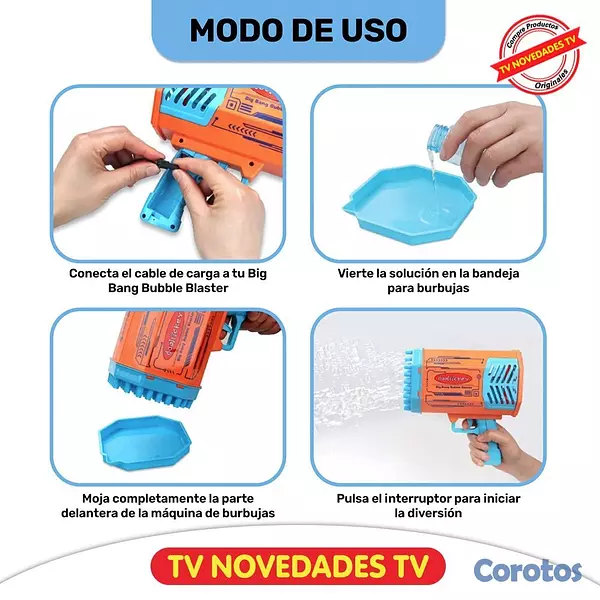 juguetes - Lanzador de Burbujas Bubble Blaster 7