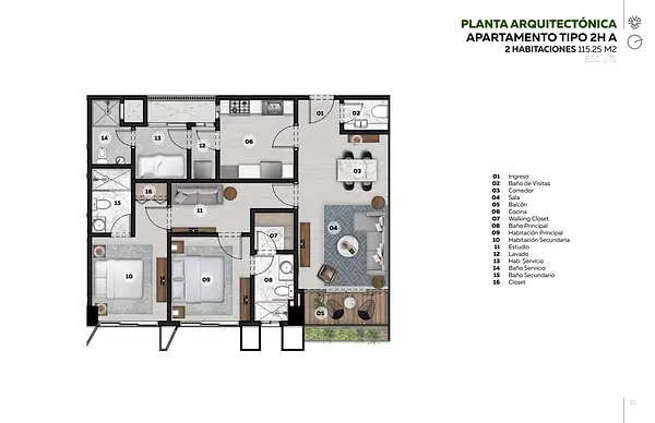 apartamentos - Apartamentos en ventas en la Torre Paseo 27, Santo Domingo Oeste. 3