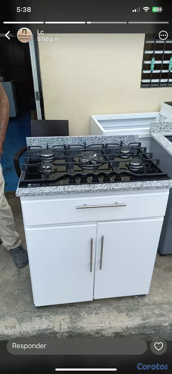 electrodomesticos - Mueble en hidrofugo con estufa empostrada,fregadero, despensa.  
 8