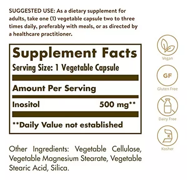 Salud y Equipamiento Médico - Inositol 500 Mg - Solgar 2