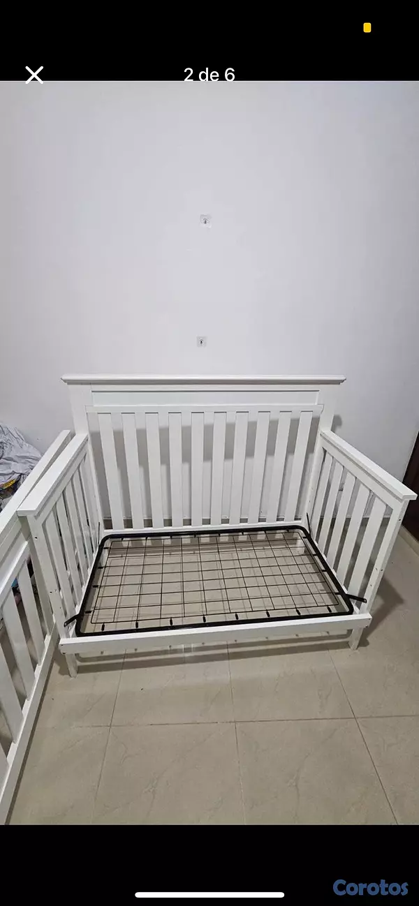 muebles - Cuna blanca 10/10 colchón incluido  2