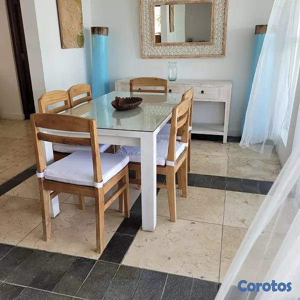 casas vacacionales y villas - Acogedora villa de estilo colobial balinés localizada en Villas del Mar Juan Dol 5