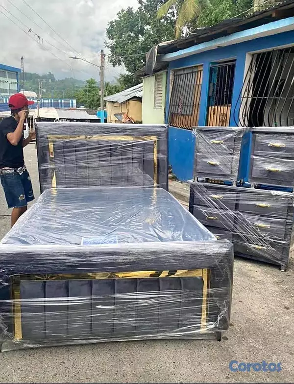 muebles y colchones - Juego de habitación tapizado completo con su colch 10