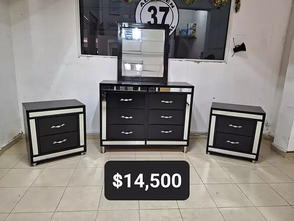 muebles y colchones - Gavetero y 2 Mesas de Noche Enmarcadas  2