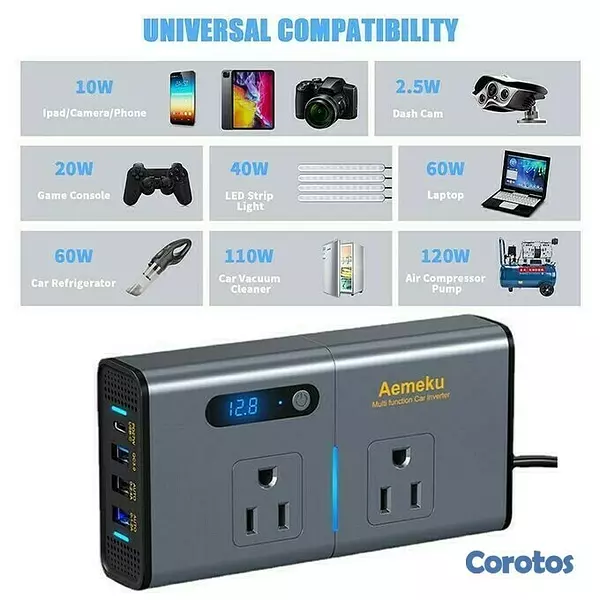 accesorios para electronica - POWER INVERTER 300W D.WORLD DW-7611 5