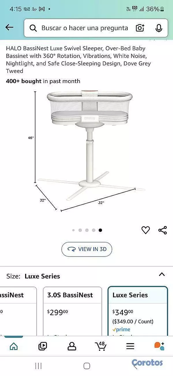 muebles - Moisés para bebé versión de lujo,
Marca Halo.
Súper práctico  2