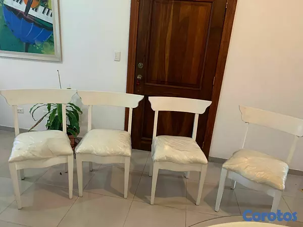 muebles y colchones - JUEGO DE COMEDOR REDONDO DE 4 SILLAS 2
