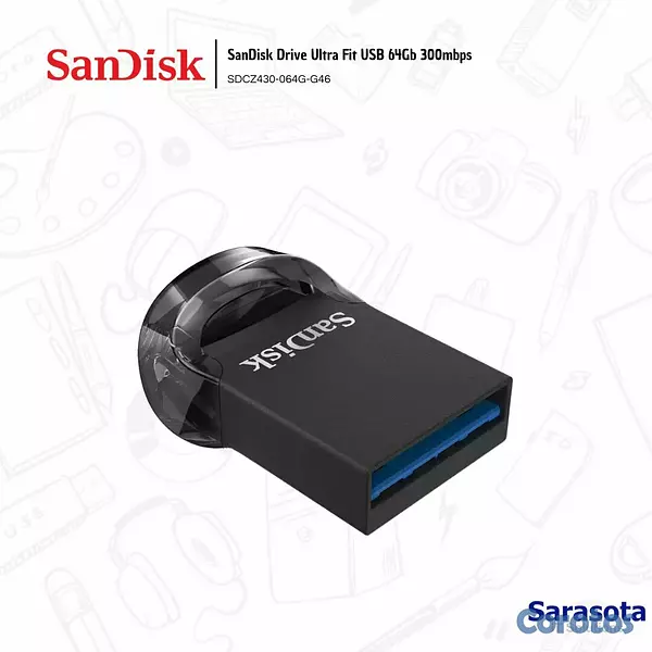 accesorios para electronica - SanDisk Pendrive Ultra Drive Fit USB 64Gb (300 MB/ 2