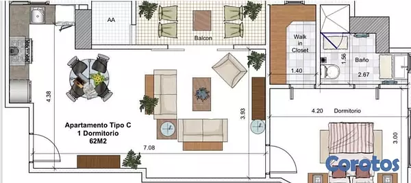apartamentos - Apartamento en paraiso de 1 habitacion 6to nivel entrega Dos semanas 2