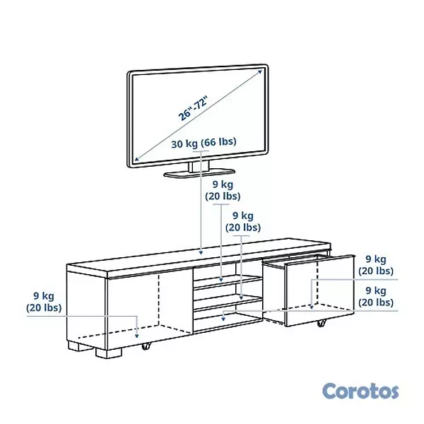 muebles y colchones - Mueble para TV con gavetas  2